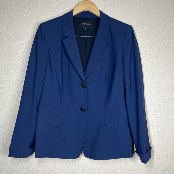 Lafayette 148 Blazer Wool Blend Navy Blue Women’s Size 10 - Picture 1 of 9
